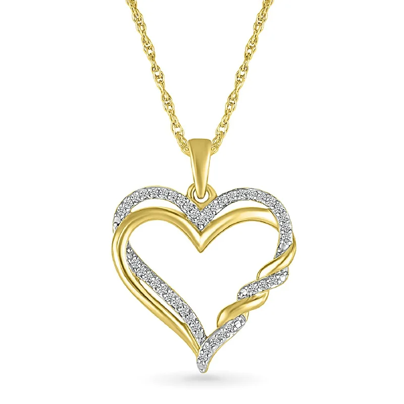 1/6 CTW Diamond Heart 18-inch Pendant in 10KT Yellow Gold