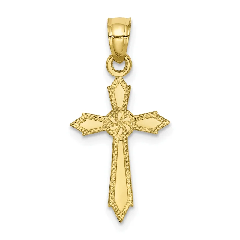 10KT Yellow Gold 25X12MM Cross Pendant. Chain Not Included