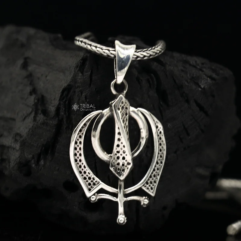 925 pure silver Divine GURU Nanak sahib khalsa pendant best gifting pendant, wheat chain necklace locket  delicate unisex  jewelry nsp727