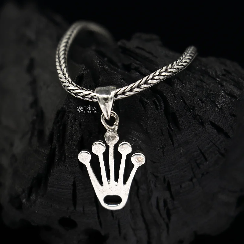 925 pure silver KING CROWN pendant best gifting pendant, wheat chain necklace locket best gifting delicate unisex  jewelry nsp726