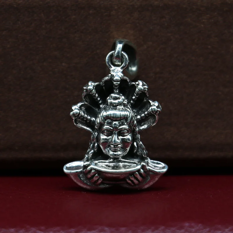 925 sterling silver handmade Hindu idol God Shiva pendant, amazing designer fabulous pendant unisex gifting jewelry ssp548