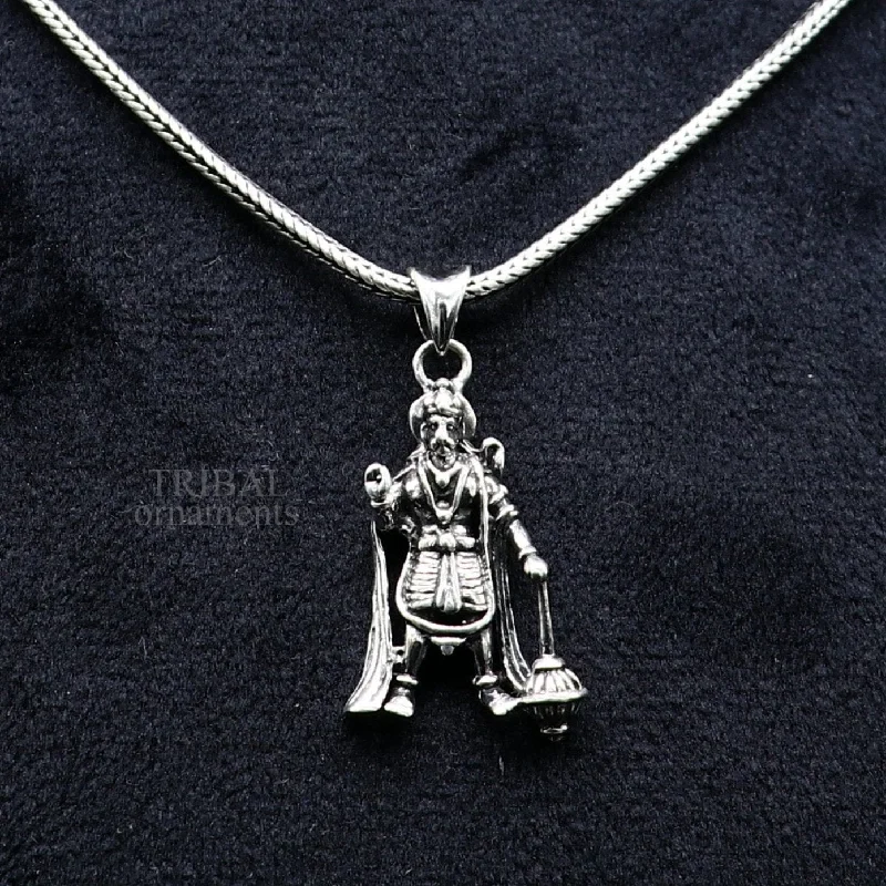 925 sterling silver handmade idol Hanuman ji pendant, amazing stylish unisex divine lucky pendant jewelry tribal jewelry ssp1473