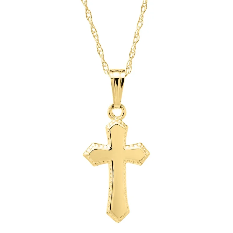 Kiddie Kraft 14KT Yellow Gold 15-inch Childrens Cross Pendant