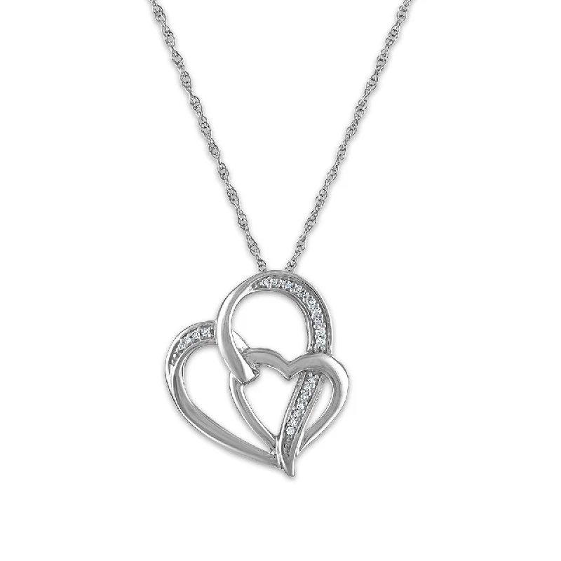 LoveSong 1/20 CTW Diamond Heart 18-inch Pendant in Sterling Silver