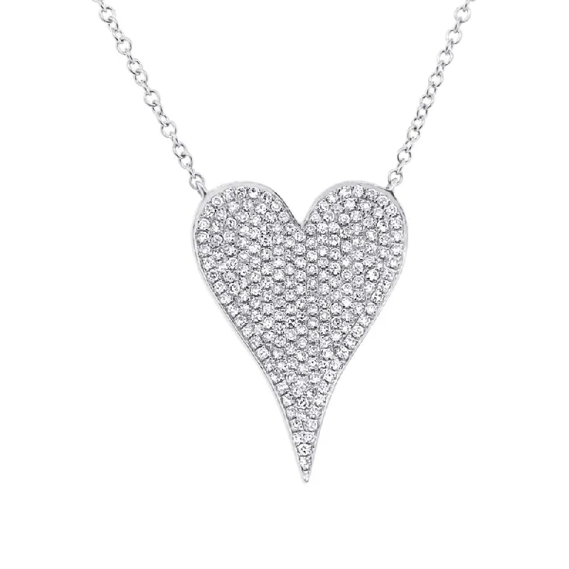 Medium Pave Heart Necklace