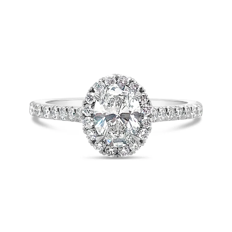 Forevermark Paltinum Oval Shape Diamond Halo Engagement Ring