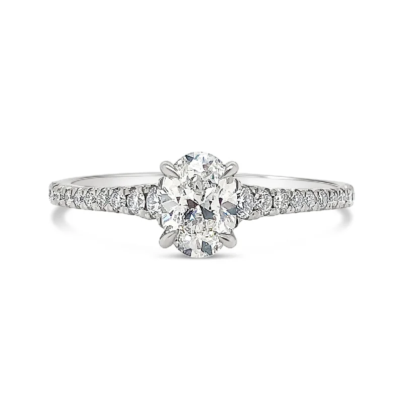 Forevermark Platinum Oval Shape Diamond Engagement Ring