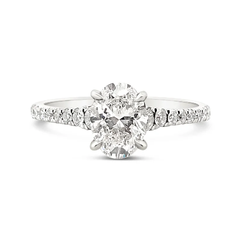 Forevermark Platinum Oval Shape Diamond Engagement Ring