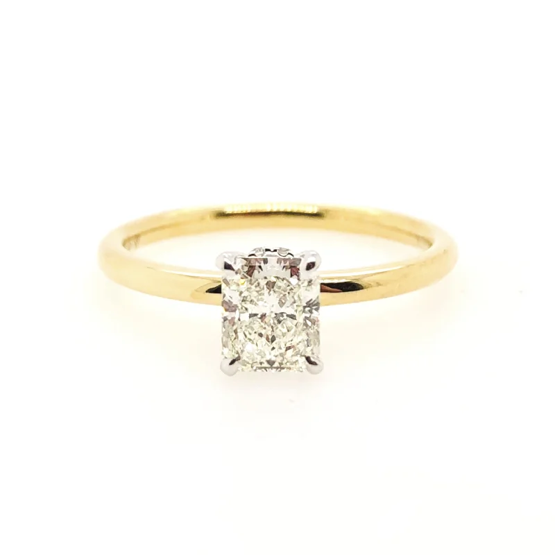 Forevermark Yellow/White Gold Radiant Cut Diamond Solitaire Engagement Ring