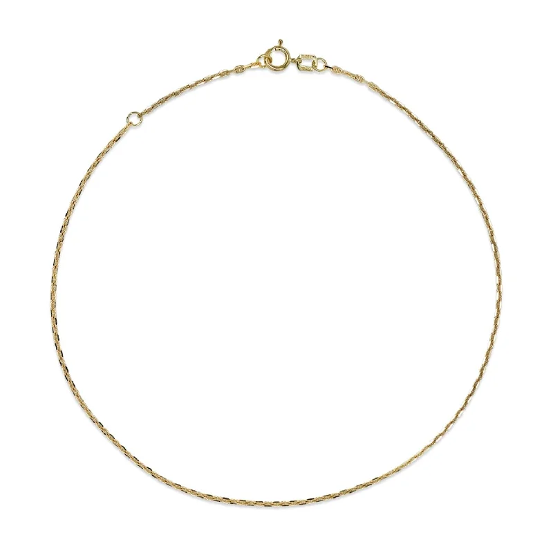 10KT Yellow Gold 10-inch Anchor Link Anklet