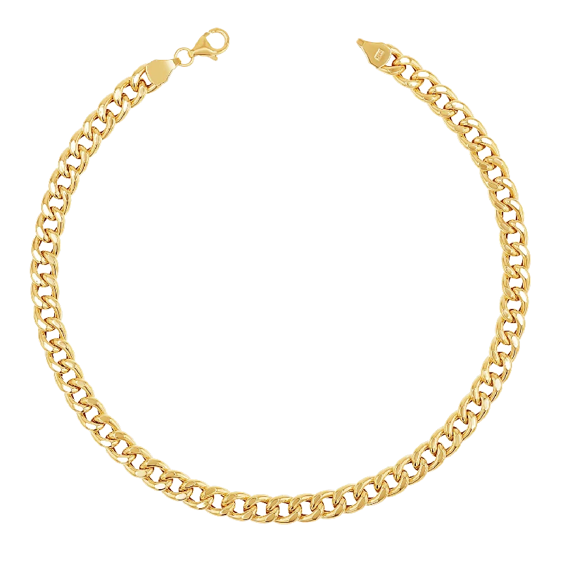 14K Miami Cuban Curb Link Anklet 5.5mm