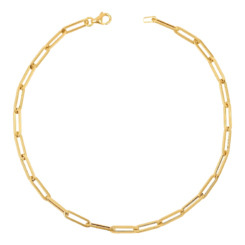 14K Signature Paper Clip Chain Anklet