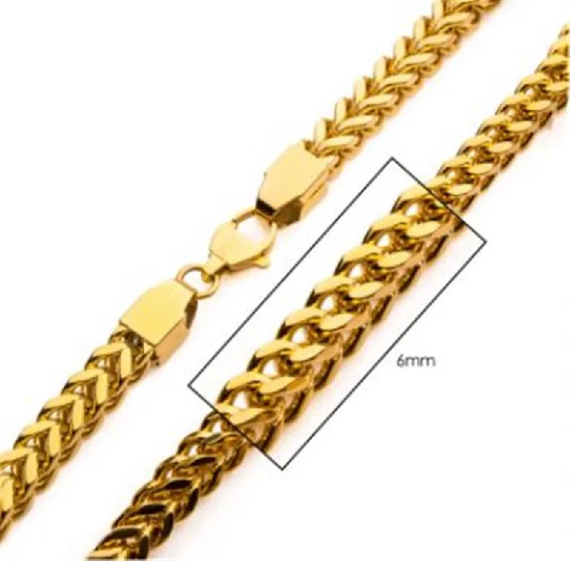 6mm 18K Gold Plated Franco Chain | 22" | INOX