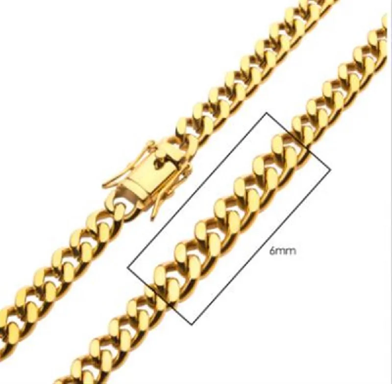 6mm 18K Gold Plated Miami Cuban Chain | 22" | INOX