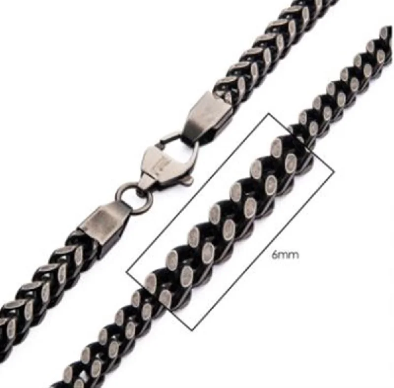 6mm Oxidized Steel Franco Chain | 22" | INOX