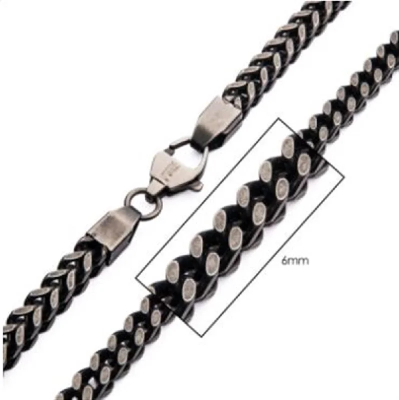 8mm Oxidized Steel Franco Chain | 22" | INOX