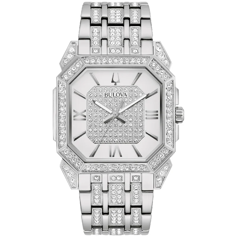 Bulova Dress/Classic Crystal Mens Watch Stainless Steel