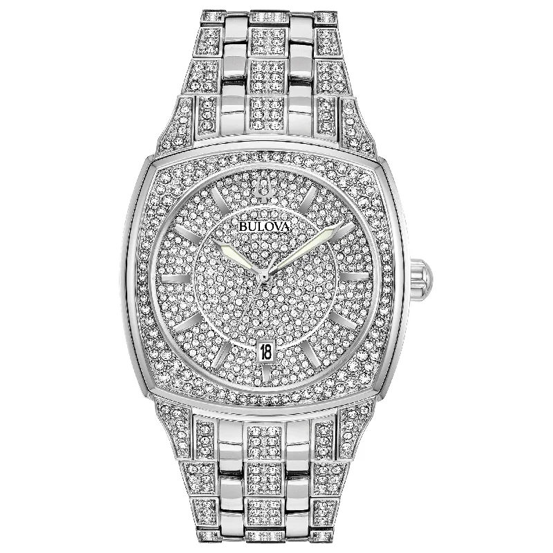 Bulova Dress/Classic Crystal Mens Watch Stainless Steel