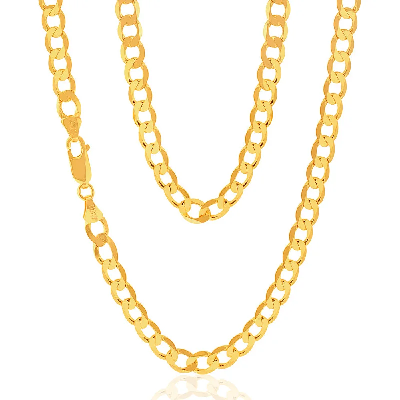 9ct Yellow Gold 55cm Curb Chain