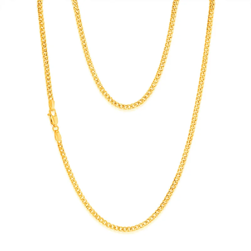 9ct Yellow Gold Curb Hollow 45cm Chain in 80 gauge