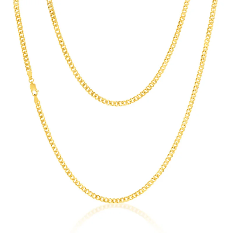 9ct Yellow Gold Silverfilled Curb 100 Gauge 55cm Chain