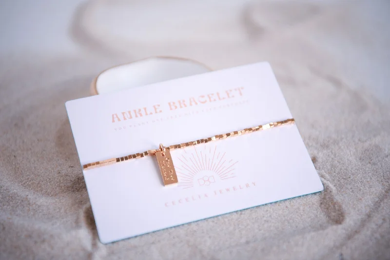 Woodstock Gold Square Ankle Bracelet