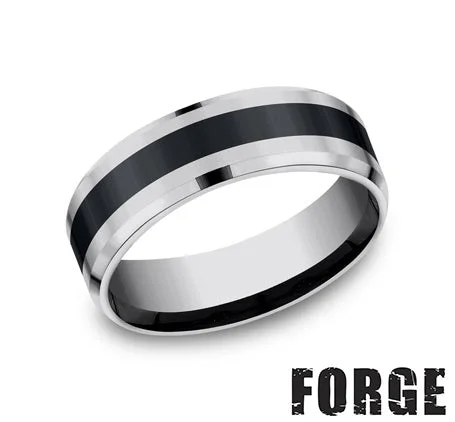 Benchmark Tungsten/Ceramic Men's Wedding Band