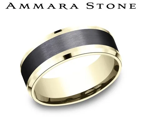 Benchmark Yellow Gold/Titanium Men's Wedding Band