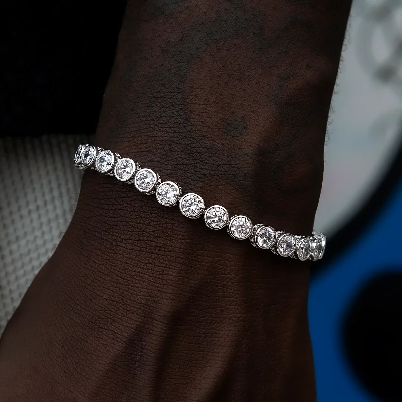 Bezel Tennis Bracelet in White Gold- 5mm