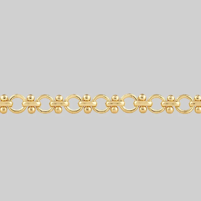 CELESTINA. Fancy Book Chain Choker - Gold