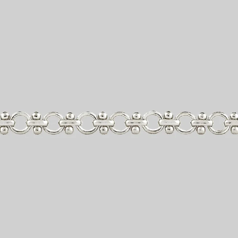 CELESTINA. Fancy Book Chain Choker - Silver