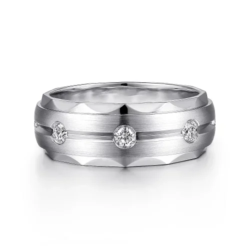 GABRIEL & CO "Diamond" Men's Wedding Band