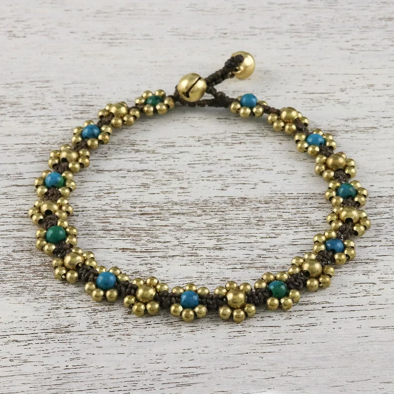 Musical Dream Serpentine Adjustable Beaded Anklet from Thailand