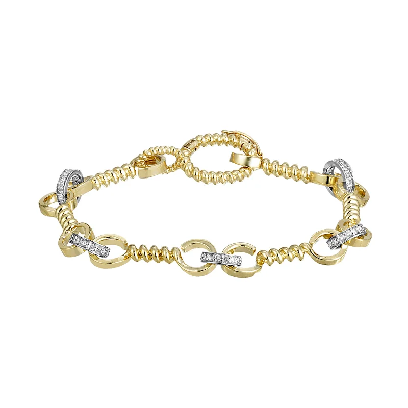 Twist Bar Link Bracelet - Diamond