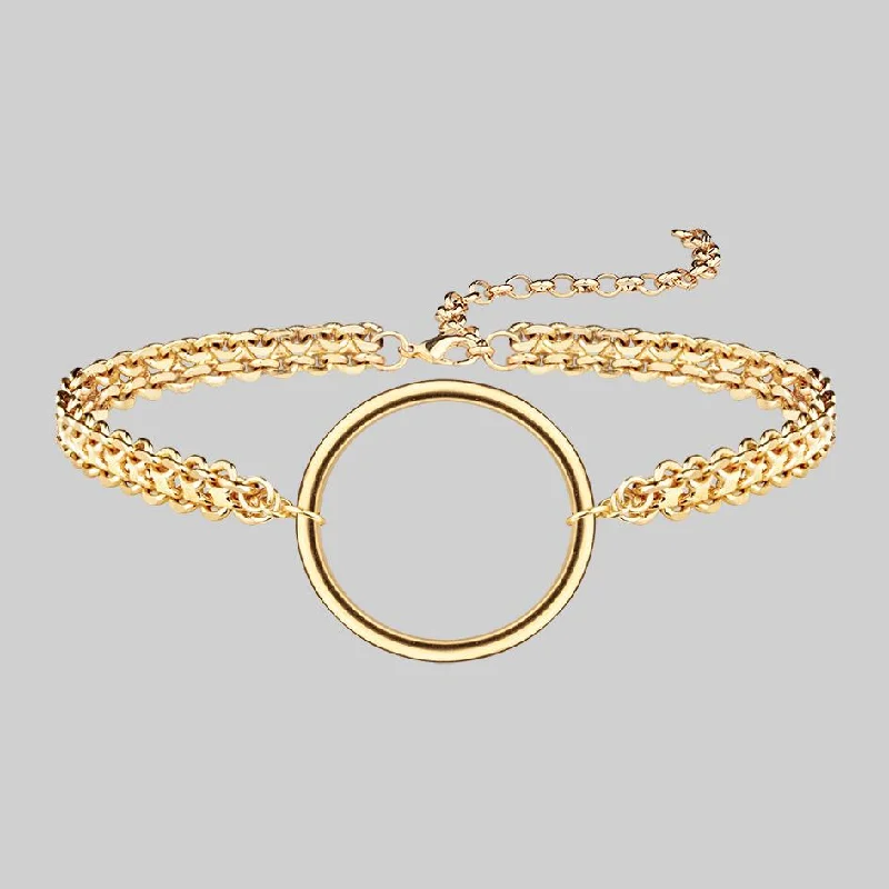 PARADOX. Oversized Ring Chain Choker - Gold