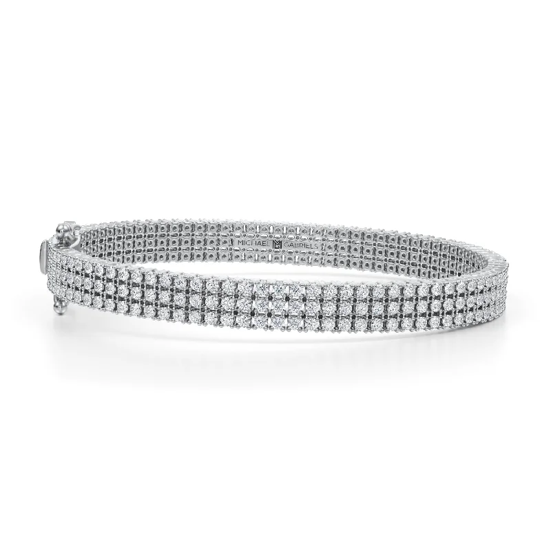 5 Carat Round Triple Row Diamond Bracelet