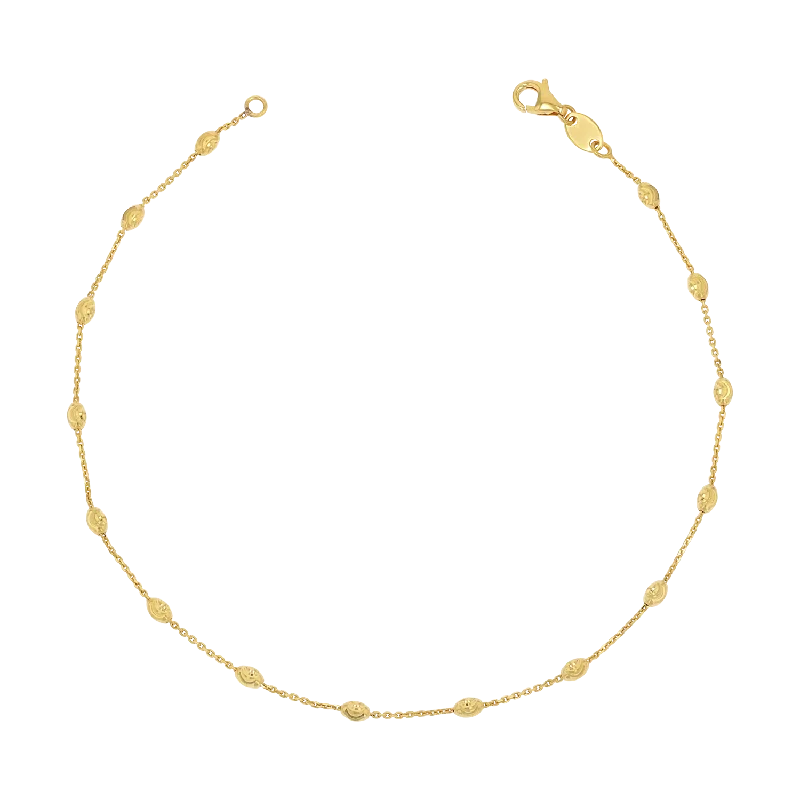 Spaced Mooncut Bead Anklet