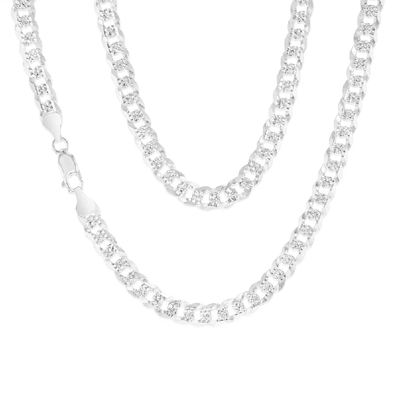 Sterling Silver Beveled Fancy Curb 160 Gauge 45cm Chain