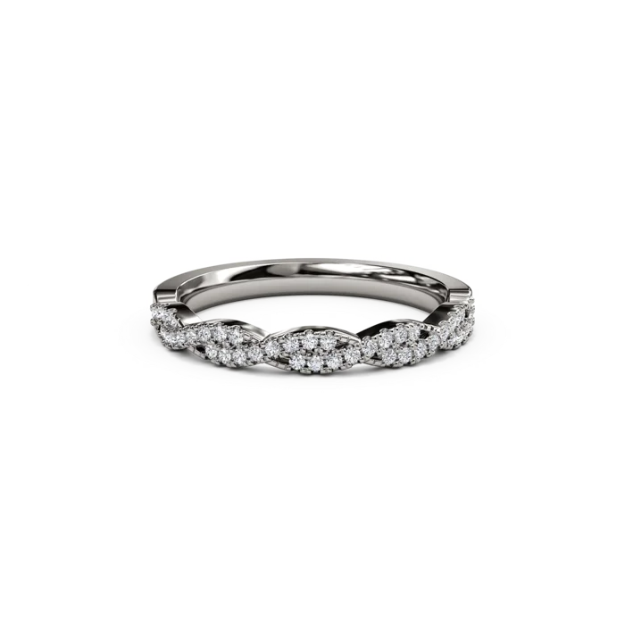 The Studio Collection Prong Set Diamond Crossover Wedding Band