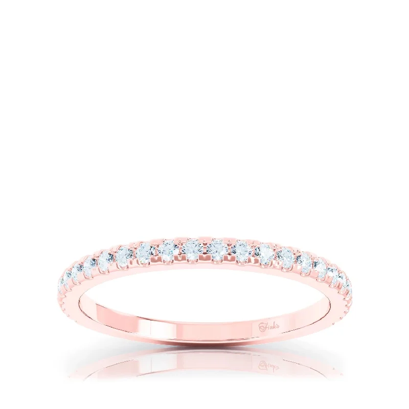 The Studio Collection Rose Gold Prong Set Diamond Half-Way Wedding Band