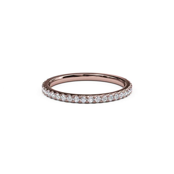 The Studio Collection Rose Gold Prong Set Diamond Half-Way Wedding Band