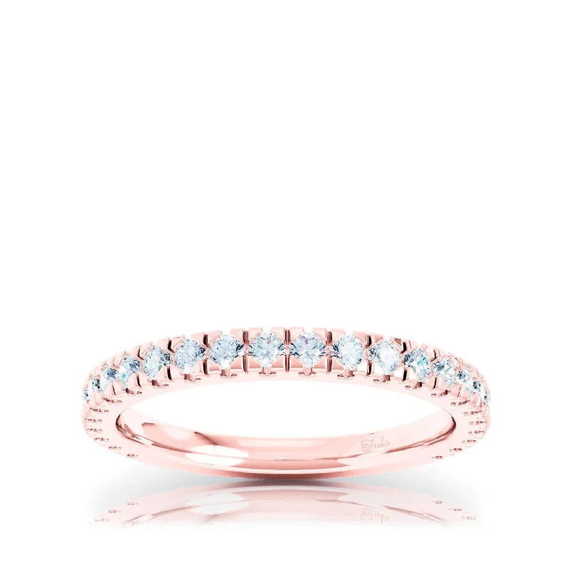 The Studio Collection Rose Gold Prong Set Diamond Half-Way Wedding Band