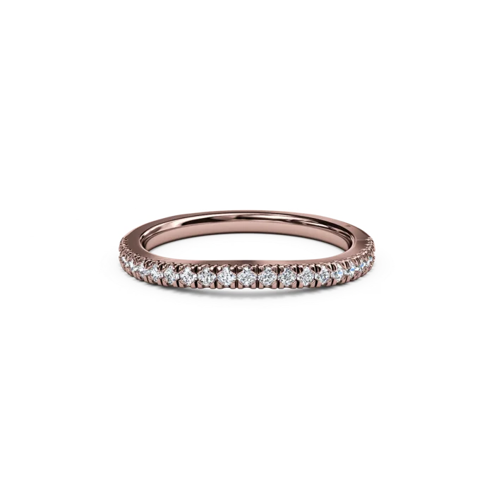 The Studio Collection Rose Gold Prong Set Diamond Wedding Band