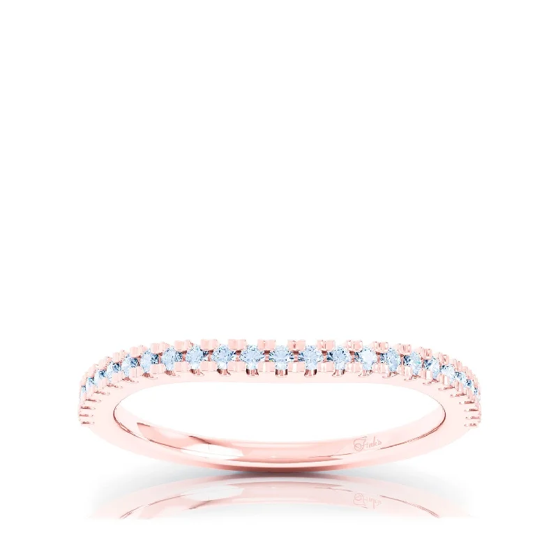 The Studio Collection Rose Gold Round White Diamonds Prong Set Wedding Band