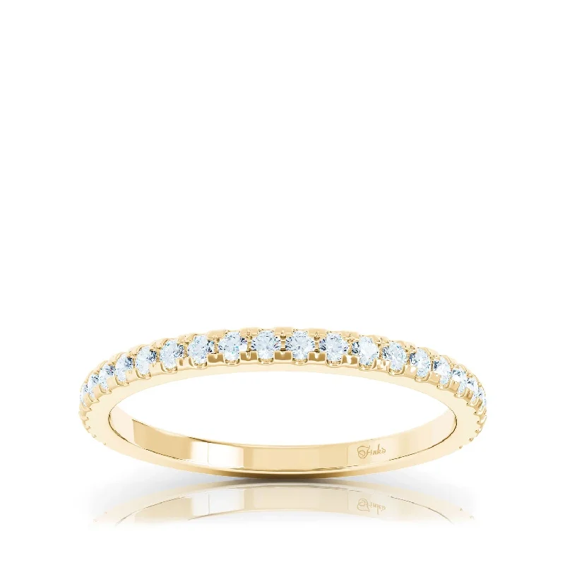 The Studio Collection Yellow Gold Prong Set Diamond Half-Way Wedding Band