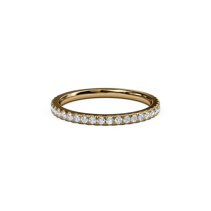 The Studio Collection Yellow Gold Prong Set Diamond Half-Way Wedding Band