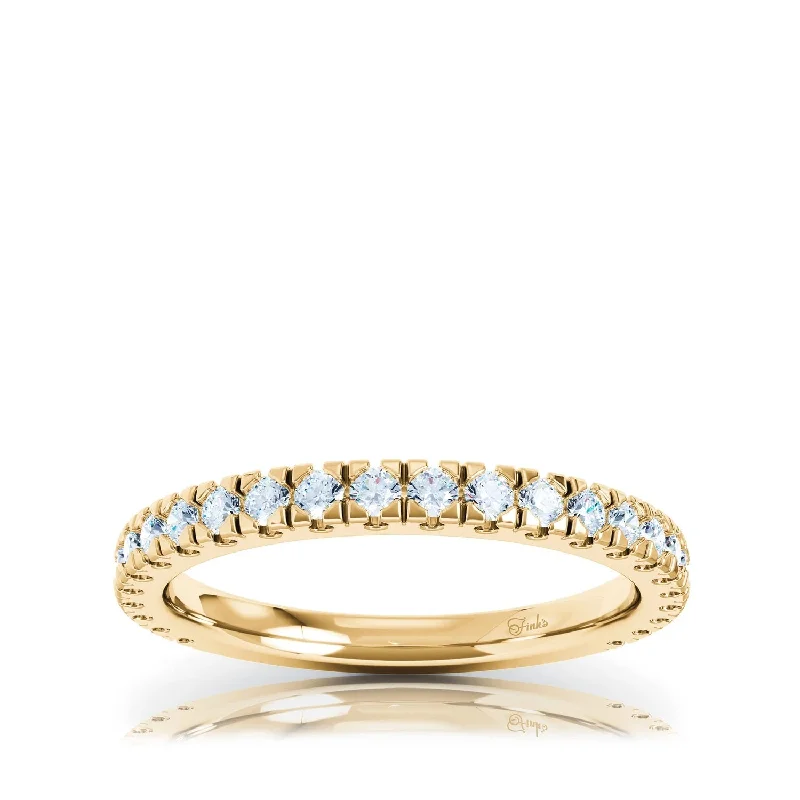 The Studio Collection Yellow Gold Prong Set Diamond Half-Way Wedding Band