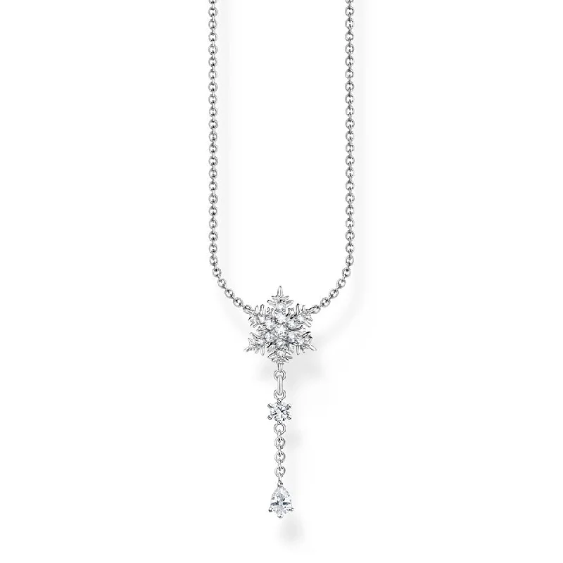 Thomas Sabo Sterling Silver Charm Club Snow Crystal CZ 40-45cm Chain