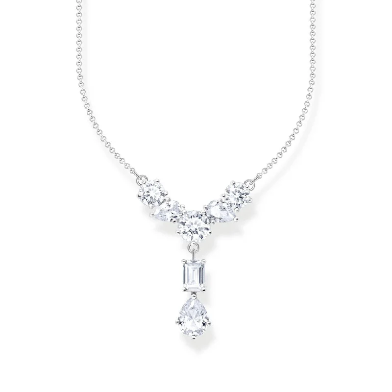 Thomas Sabo Sterling Silver Heritage White CZ Drop 40-45cm Chain.