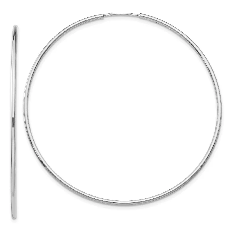 14KT White Gold 54X1.2MM Hoop Earrings